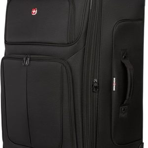 SWISSGEAR Sion Expandable Spinner Luggage 29-Inch Checked Suitcase (Black)